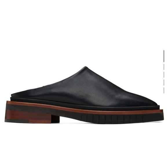Robert Clergerie Black and Brown Mules Sleek Leather Design - Picture 6 of 8